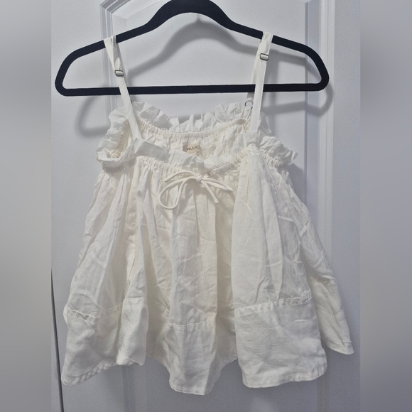 Pilcro Tops - Pilcro By Anthropologie White Ruffled Camisole, Size Small